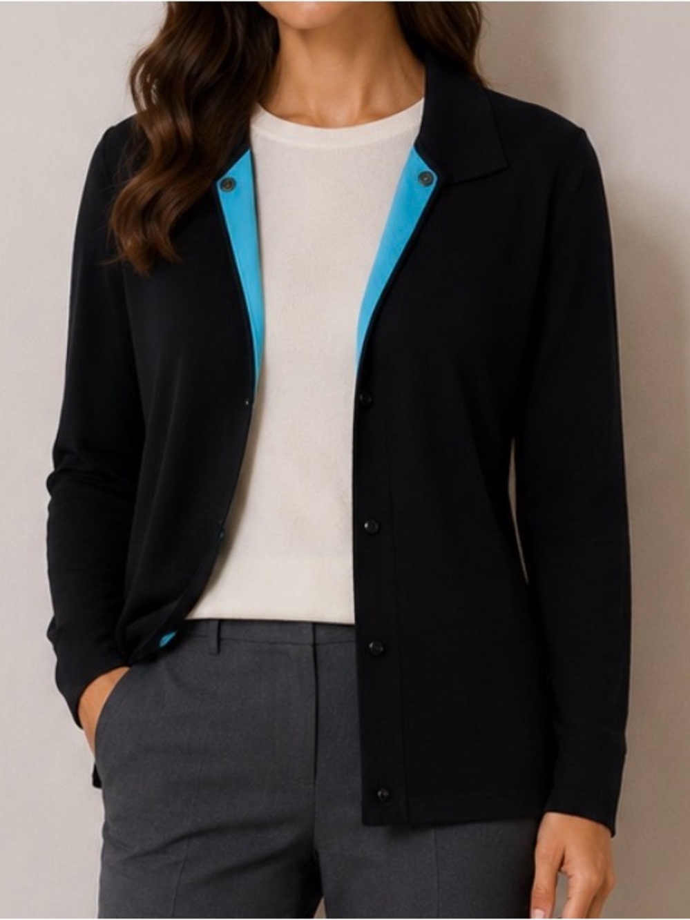 EXCLUSIVELY MISOOK 100% Acrylic Long Sleeve Button‎ Cardigan Top Large